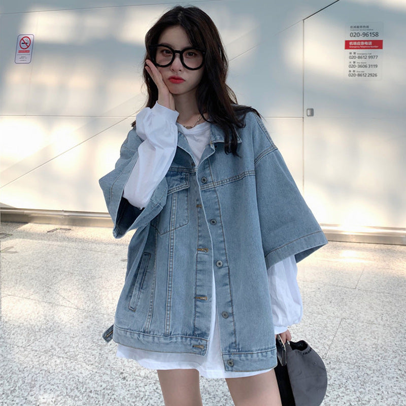 Half-sleeve Denim Jacket Women Loose Tide Half-sleeve Denim Jacket Women Loose Tide