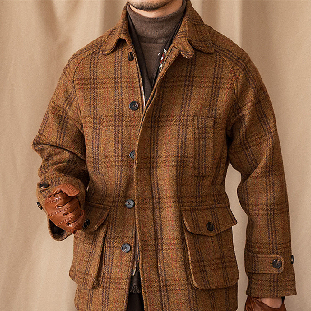 Safari Jacket Tweed Raglan Sleeve Thick Jacket Safari Jacket Tweed Raglan Sleeve Thick Jacket