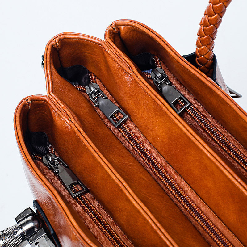 Vintage Oil Wax leather luxury handbags Women Bags Vintage Oil Wax leather luxury handbags Women Bags