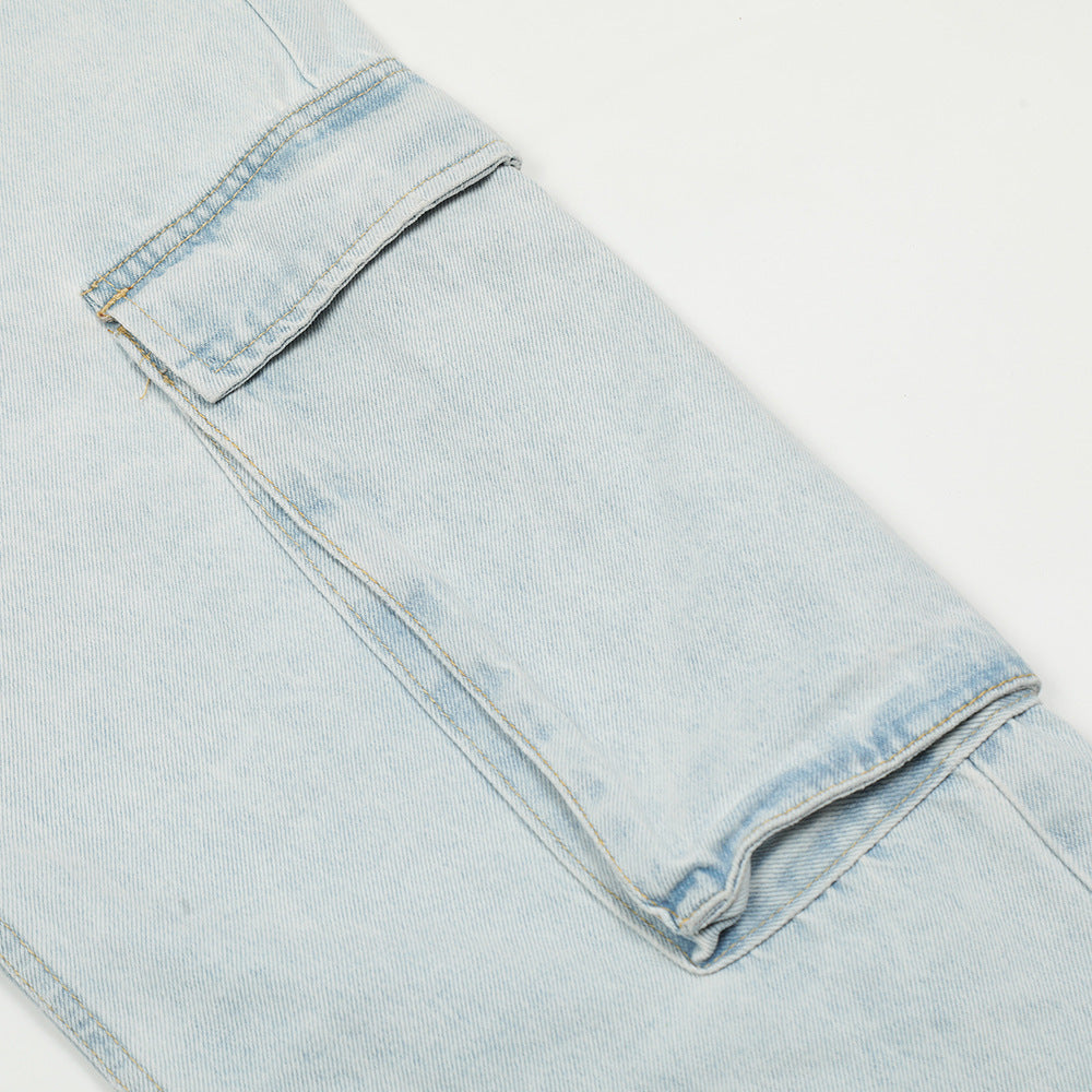 Fashion Personality Multi-pocket Workwear Jeans Men Fashion Personality Multi-pocket Workwear Jeans Men