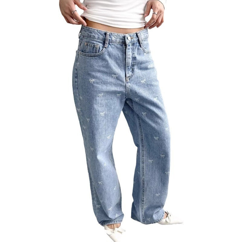 All-matching Wide Leg Straight Jeans For Women All-matching Wide Leg Straight Jeans For Women