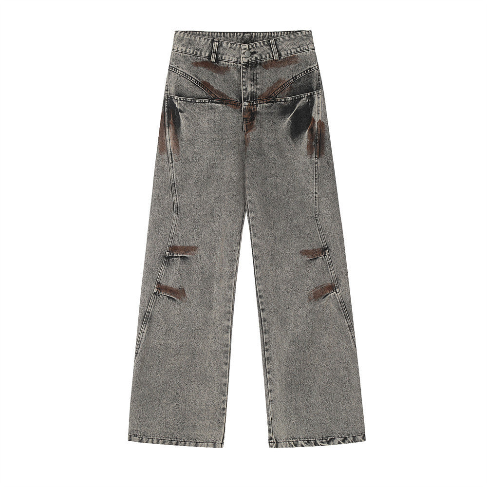 Contrast Color Straight Jeans For Men Contrast Color Straight Jeans For Men