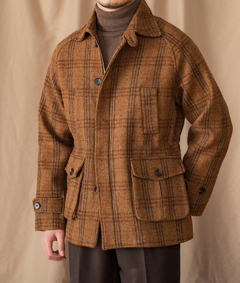 Safari Jacket Tweed Raglan Sleeve Thick Jacket Safari Jacket Tweed Raglan Sleeve Thick Jacket