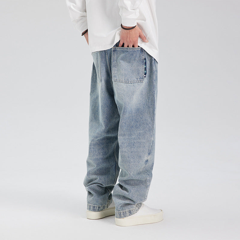 Fashion Retro Distressed Washed Jeans Men Fashion Retro Distressed Washed Jeans Men