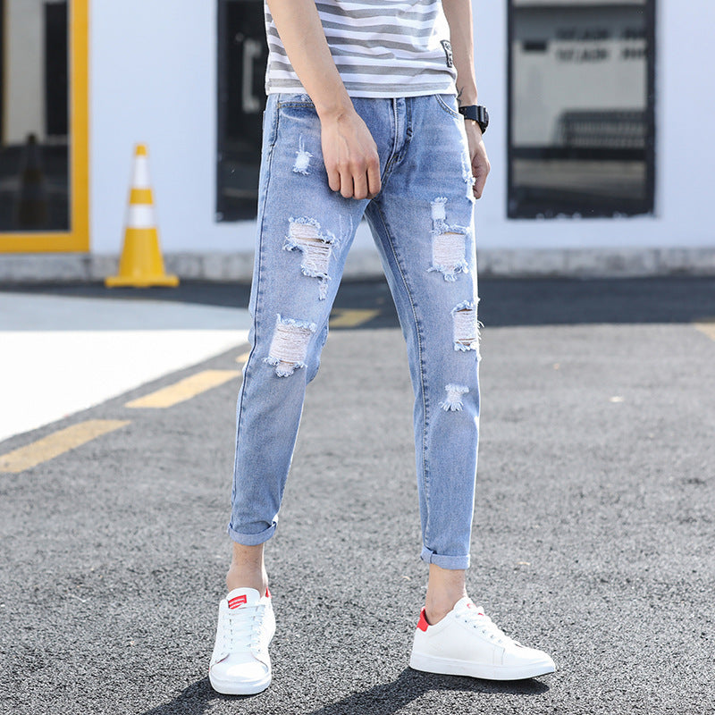 Trendy Slim Fit Ankle-length Jeans For Men Trendy Slim Fit Ankle-length Jeans For Men