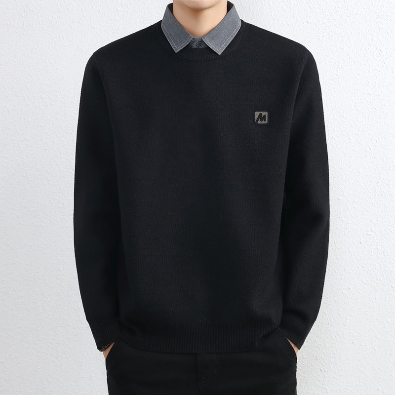 Simple Fake Two Pieces Sweaters Men Simple Fake Two Pieces Sweaters Men