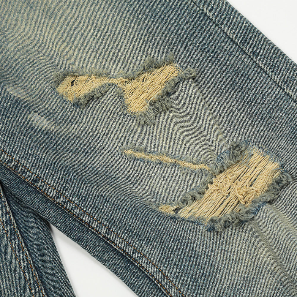 Fashion Personality Water Washed Hole Jeans For Men Fashion Personality Water Washed Hole Jeans For Men