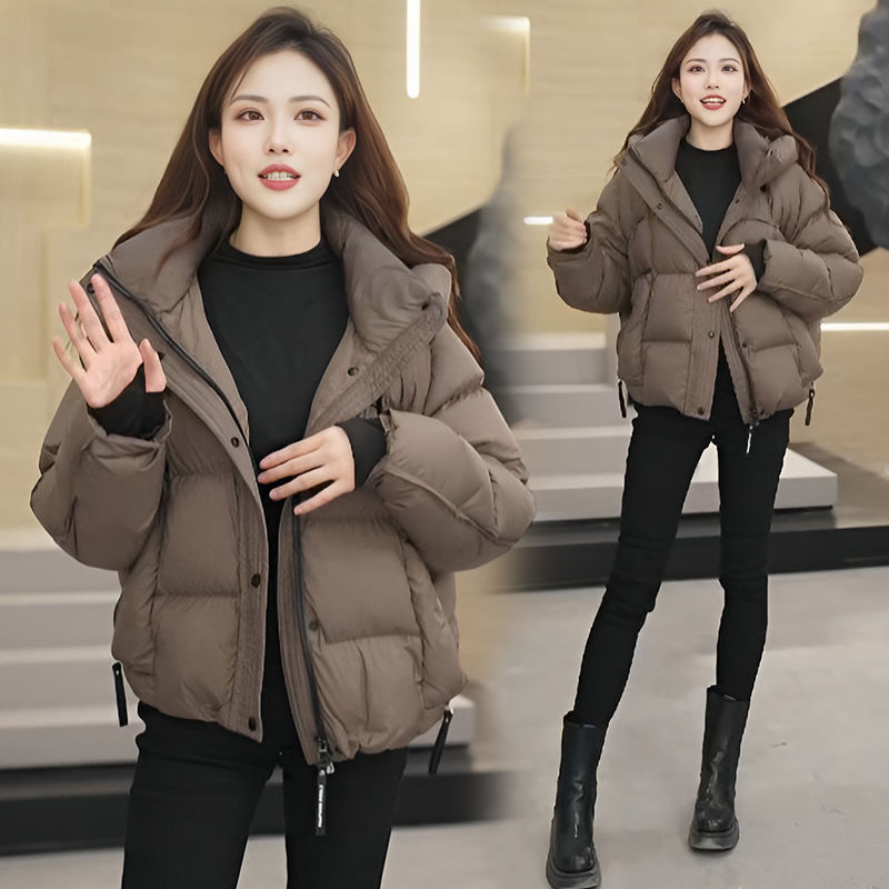 Women's Short Cotton Jacket Hooded Loose Coat Women's Short Cotton Jacket Hooded Loose Coat