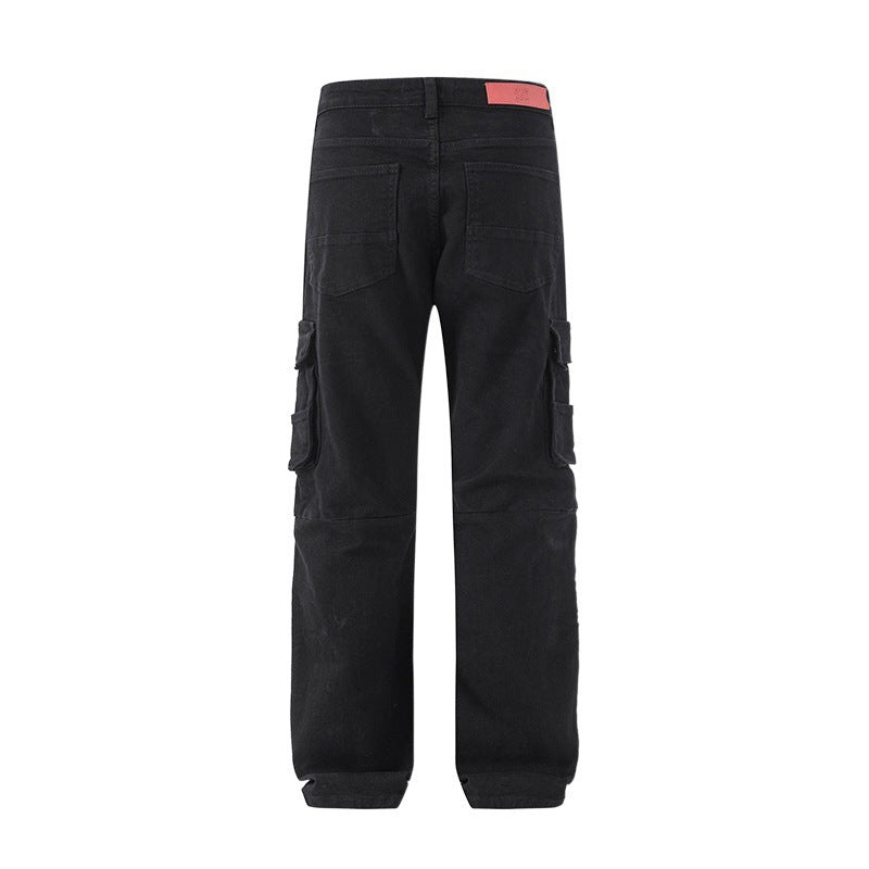 Multi-Pocket Workwear Jeans Men's Loose Large Size Trousers Multi-Pocket Workwear Jeans Men's Loose Large Size Trousers