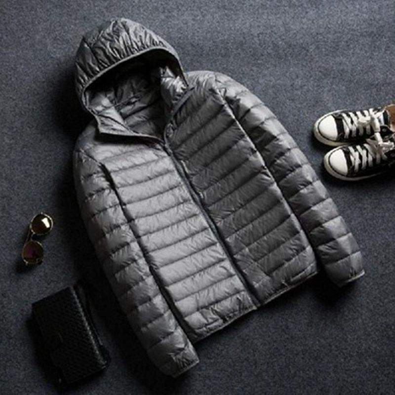 Men's Stand Collar Hooded Short Ultra-thin Down Jacket Men's Stand Collar Hooded Short Ultra-thin Down Jacket