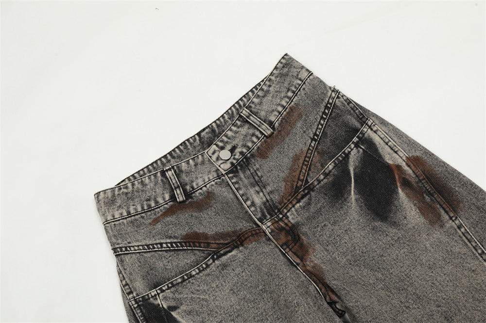 Contrast Color Straight Jeans For Men Contrast Color Straight Jeans For Men