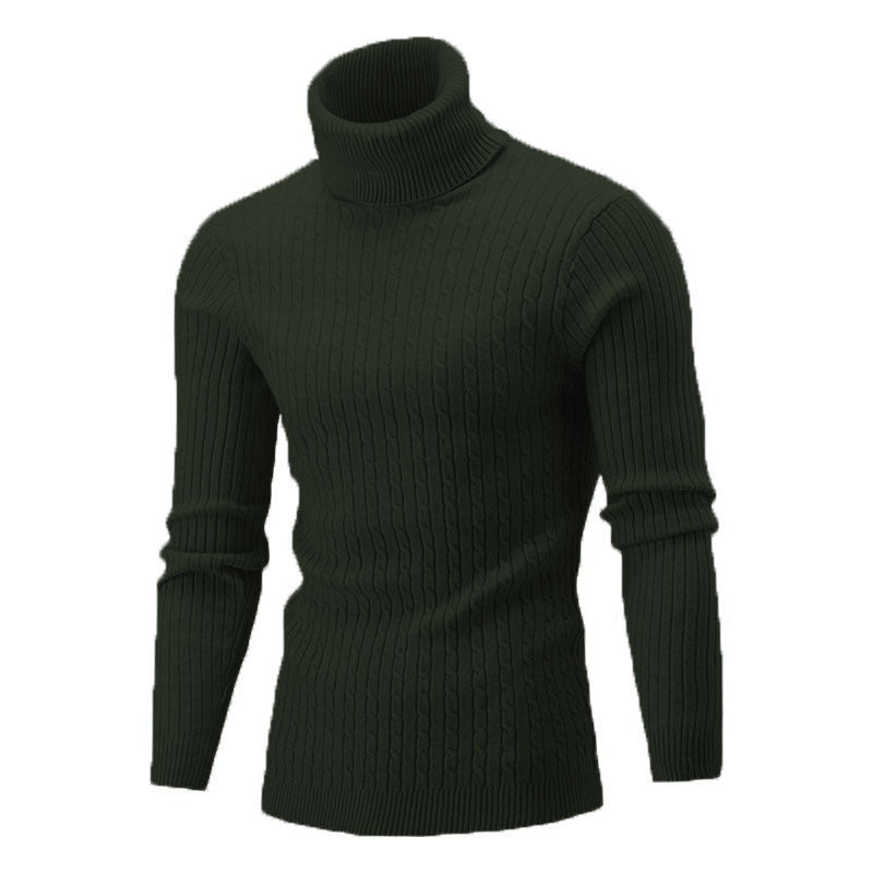 Men's Sweater Casual Retro Twisted Flower Turtleneck Knitting Men's Sweater Casual Retro Twisted Flower Turtleneck Knitting