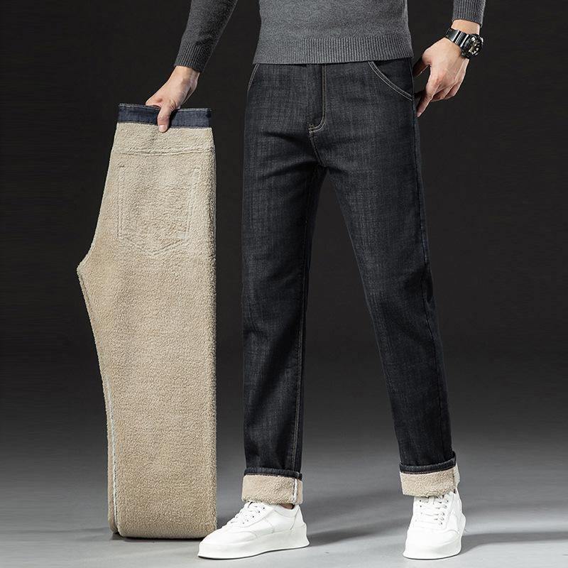 Fleece-lined Thickened Men's Loose Straight Trousers New Fleece-lined Thickened Men's Loose Straight Trousers New
