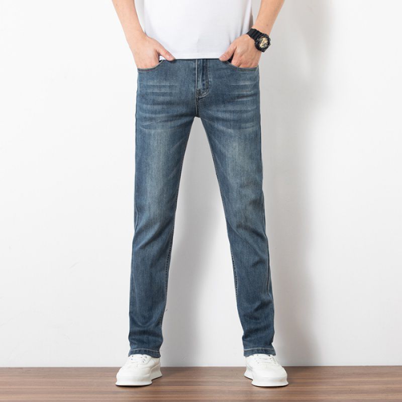 Loose Youth Straight Slim Fit Elastic Trend Men's Jeans Loose Youth Straight Slim Fit Elastic Trend Men's Jeans