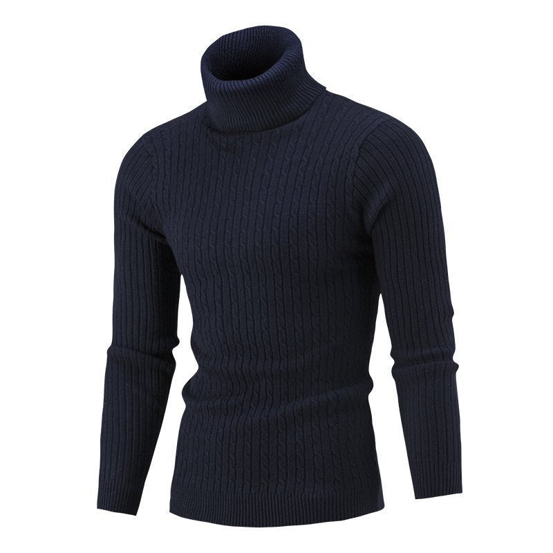 Men's Sweater Casual Retro Twisted Flower Turtleneck Knitting Men's Sweater Casual Retro Twisted Flower Turtleneck Knitting