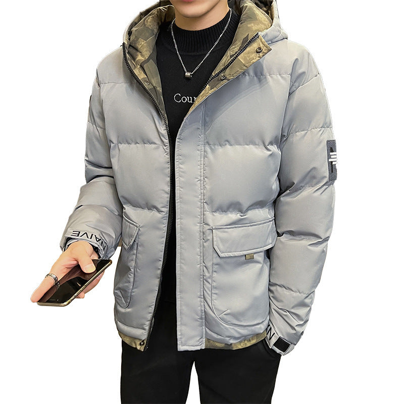 Hooded Cotton-padded Coat Men's Down Hooded Cotton-padded Coat Men's Down