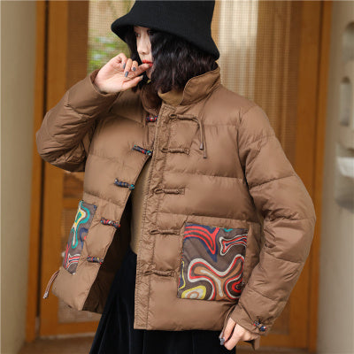 Chinese Retro Down Jacket Women's Stand Collar Chinese Retro Down Jacket Women's Stand Collar
