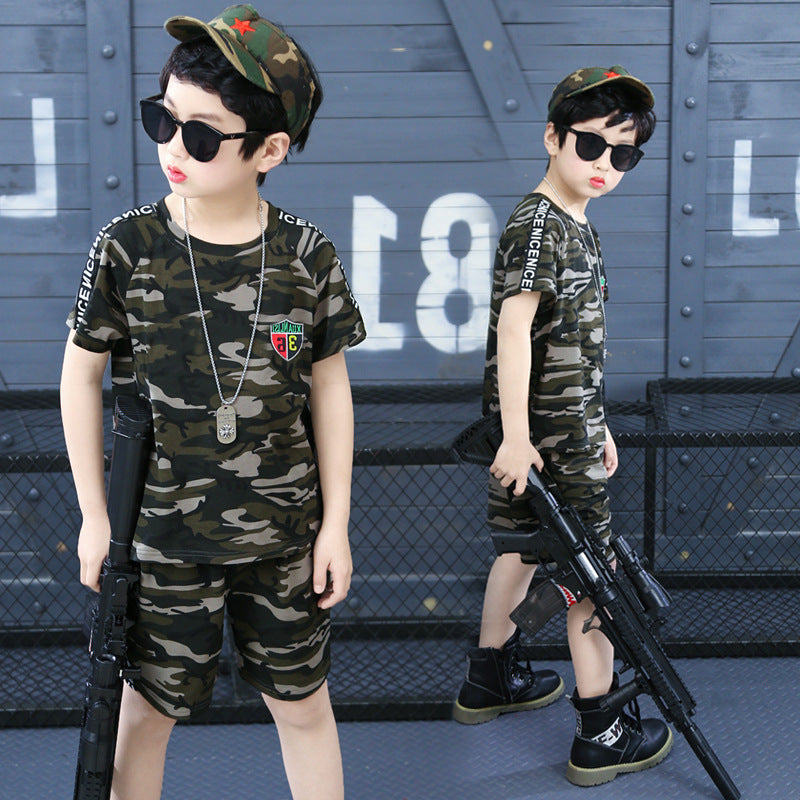 Boys summer short sleeve camouflage clothing Boys summer short sleeve camouflage clothing
