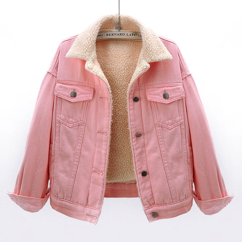 Lamb Wool Thickened Plus Velvet Denim Jacket Women Lamb Wool Thickened Plus Velvet Denim Jacket Women