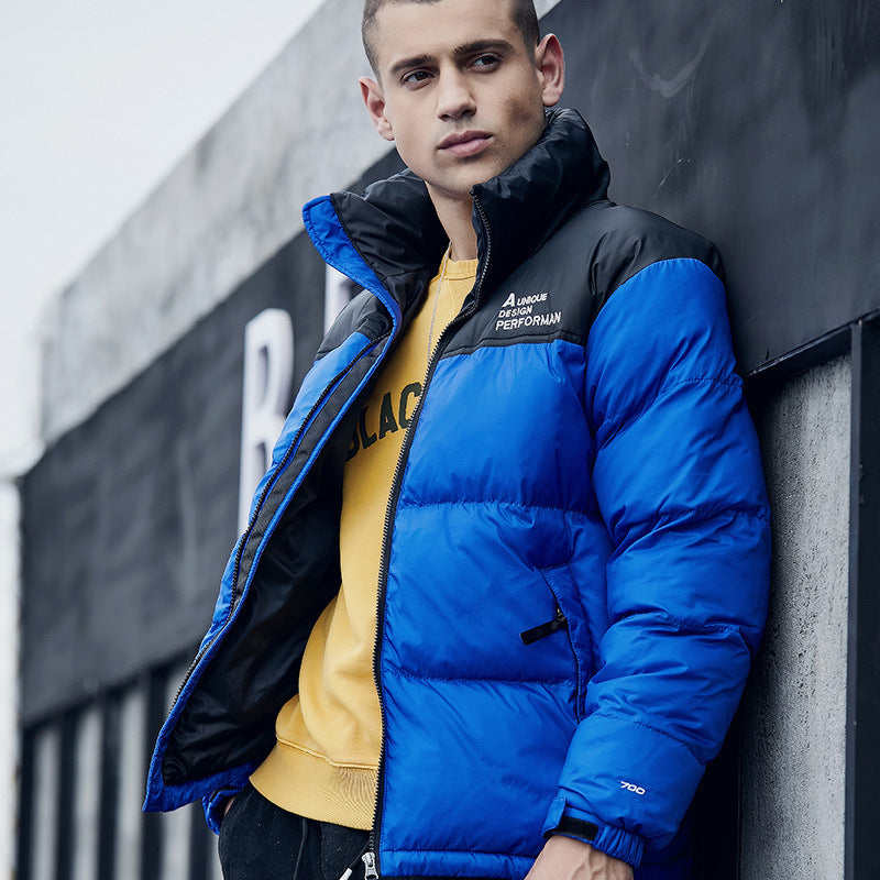 Men's Short Fashionable Shiny Coat Loose Hong Kong Style Down Padded Jacket Men's Short Fashionable Shiny Coat Loose Hong Kong Style Down Padded Jacket