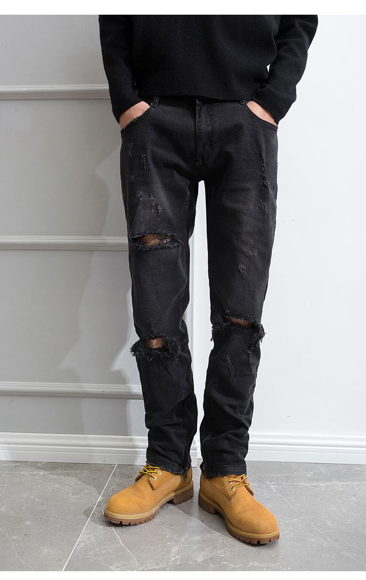 Hip Hop Trend Men's Belt Zipper Jeans Hip Hop Trend Men's Belt Zipper Jeans