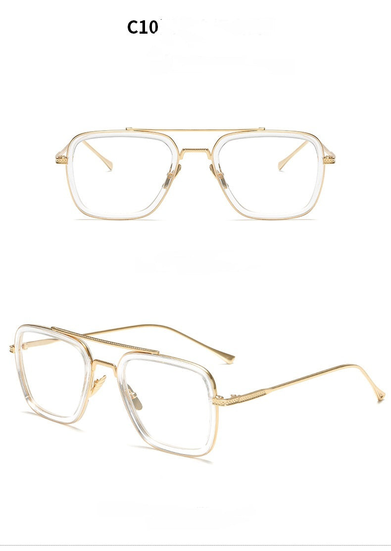 New Fashion Sunglasses Men Metal Square Iron Glasses New Fashion Sunglasses Men Metal Square Iron Glasses