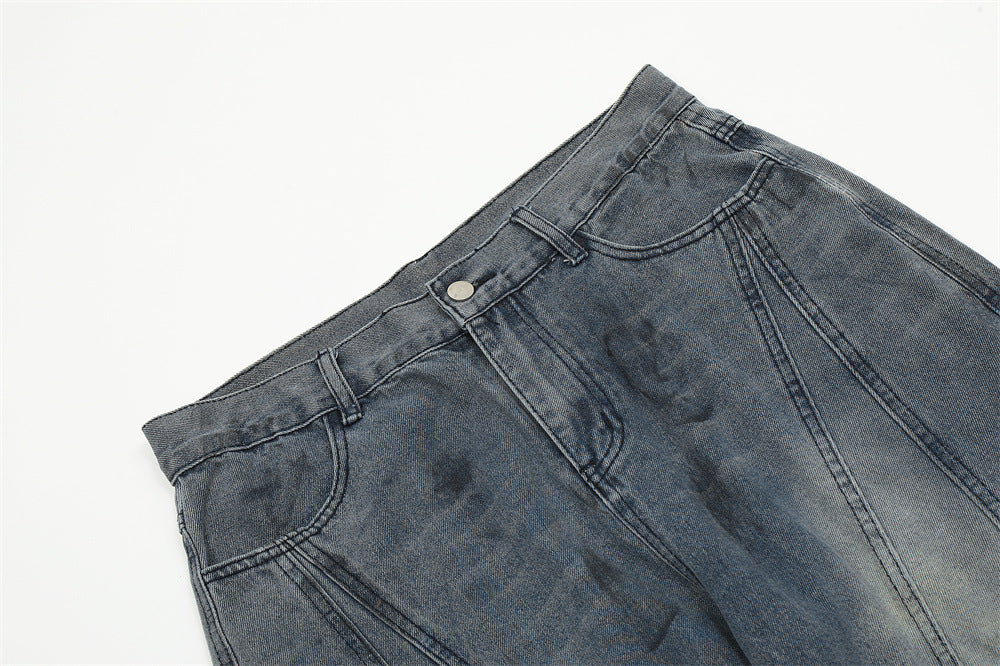 Fashion Painting Splash Ink Pressure Line Jeans Men Fashion Painting Splash Ink Pressure Line Jeans Men
