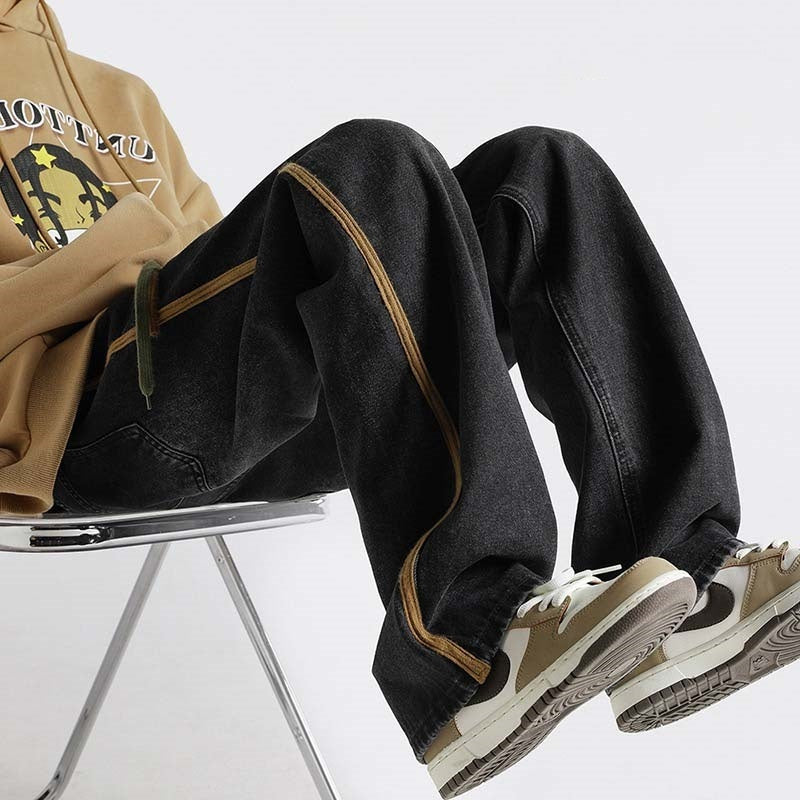 Men's Spring Retro Washed Loose Straight Casual Pants Men's Spring Retro Washed Loose Straight Casual Pants