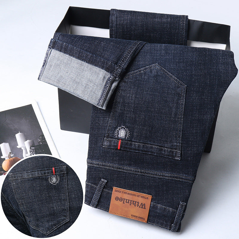 Jeans Men's Straight Loose Casual Pants Fleece-lined Thickened Men's Pants Jeans Men's Straight Loose Casual Pants Fleece-lined Thickened Men's Pants
