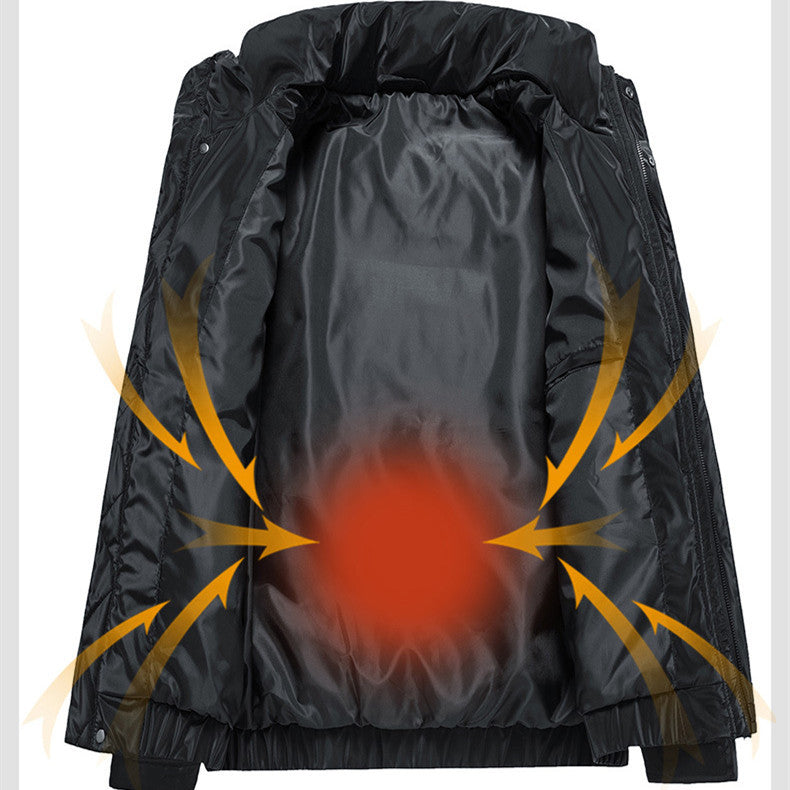 Plush Down Jacket Men's New Letter Printing Loose Casual All-match Plush Down Jacket Men's New Letter Printing Loose Casual All-match