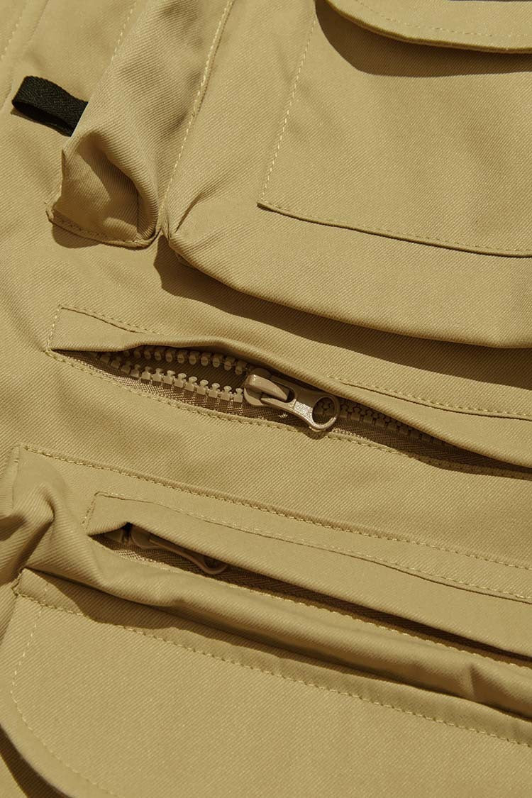 Multi Pocket Functional Work Coat Loose Warm Stand Collar Multi Pocket Functional Work Coat Loose Warm Stand Collar