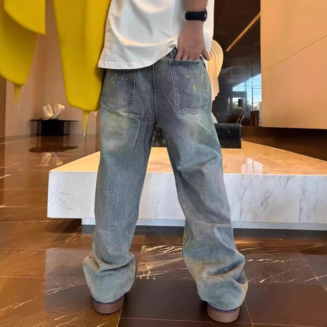Men's Casual Jeans Hand-painted Inkjet Printing Men's Casual Jeans Hand-painted Inkjet Printing
