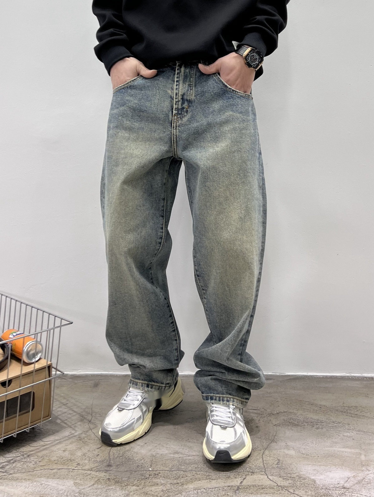Jeans Men's Autumn New Baggy Straight Trousers Casual Long Pants Jeans Men's Autumn New Baggy Straight Trousers Casual Long Pants