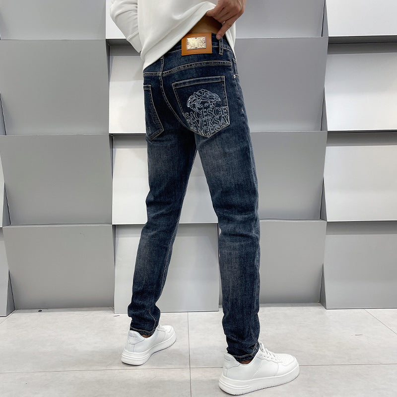 Men's Casual Slim Fit Straight Leg Elastic Jeans Men's Casual Slim Fit Straight Leg Elastic Jeans
