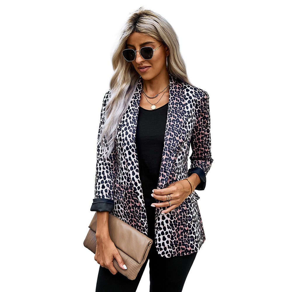 Leopard Print Small Suit Jacket Women Leopard Print Small Suit Jacket Women