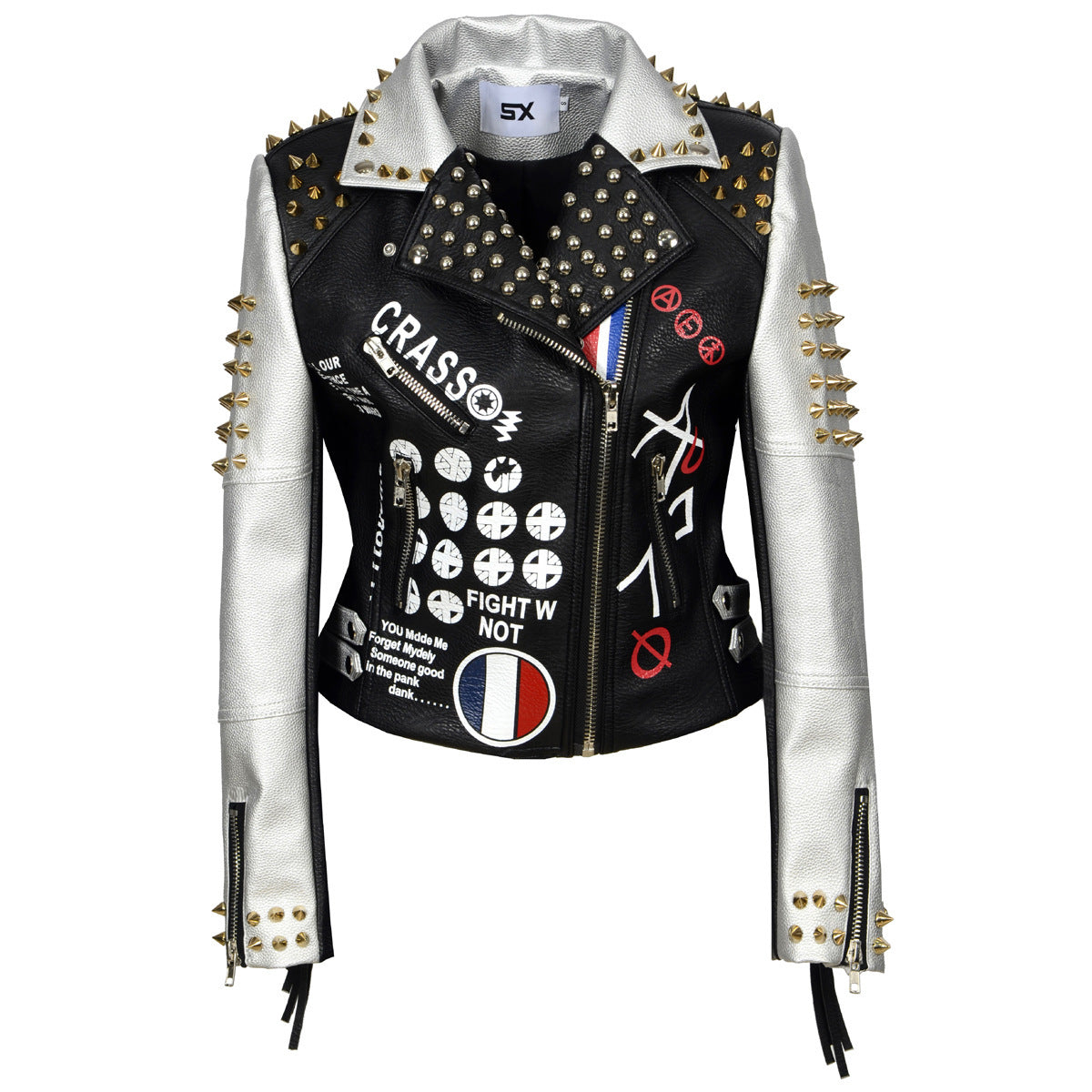 Women's rock graffiti leather Women's rock graffiti leather