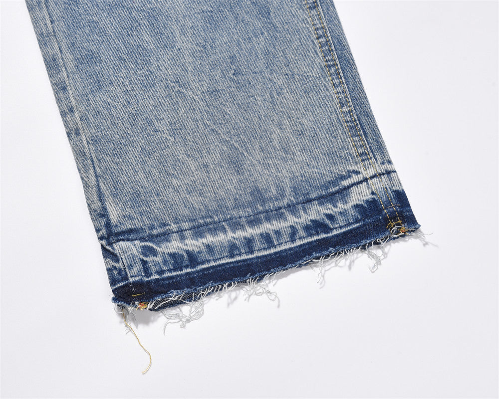 Washing Water Raw Hem Jeans Men Washing Water Raw Hem Jeans Men