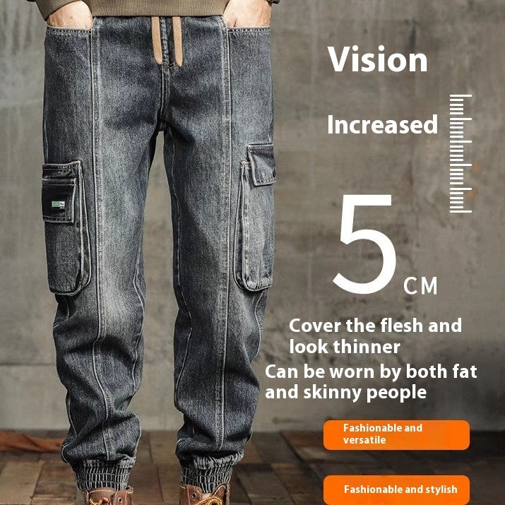 American Retro Ankle-tied Jeans Men American Retro Ankle-tied Jeans Men