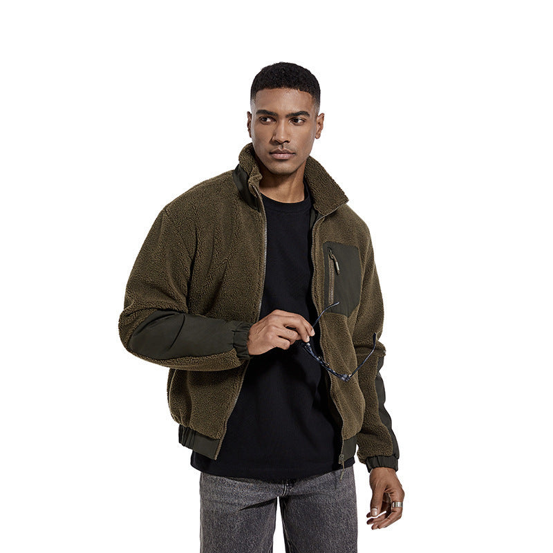 Berber Fleece Coat Men's Autumn And Winter Stand Collar Berber Fleece Coat Men's Autumn And Winter Stand Collar