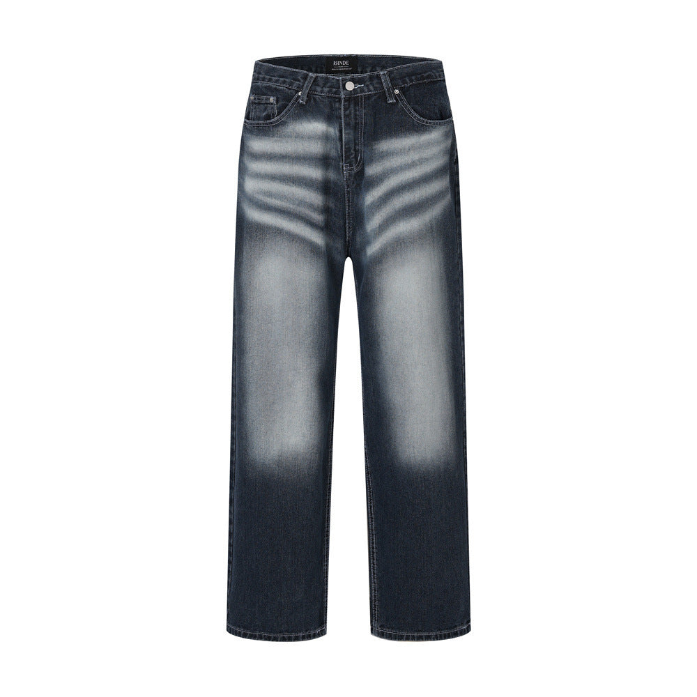 Hip Hop Rock Monkey Wash Wide Leg Jeans Men Hip Hop Rock Monkey Wash Wide Leg Jeans Men