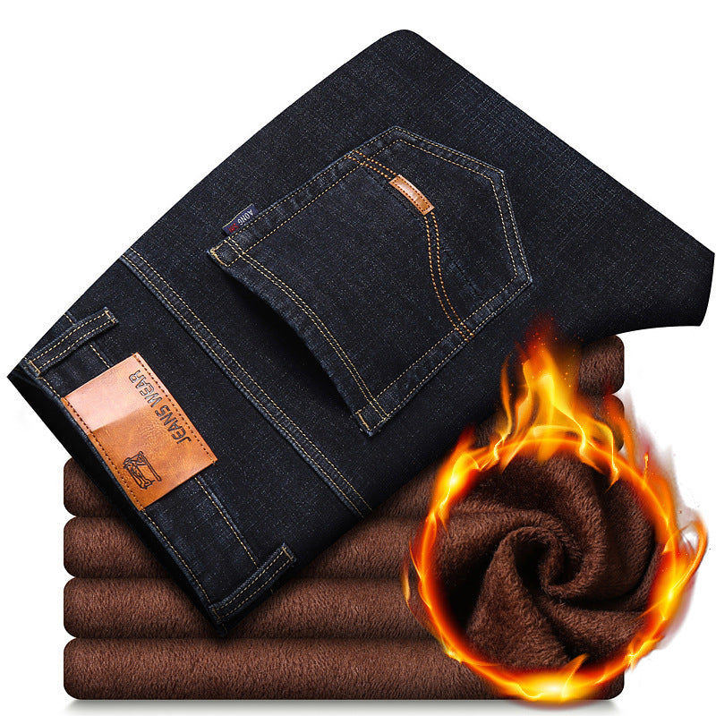 Thickened Plush Jeans Keep Men Warm In Winter Thickened Plush Jeans Keep Men Warm In Winter