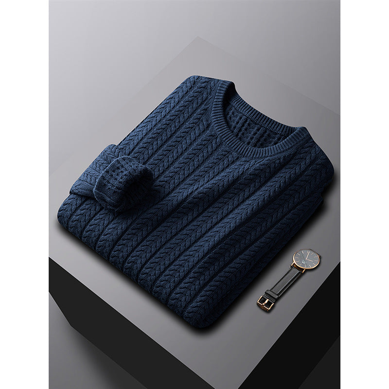 Sweater Men's Thick Cotton Solid Color With Fur Sweater Men's Thick Cotton Solid Color With Fur