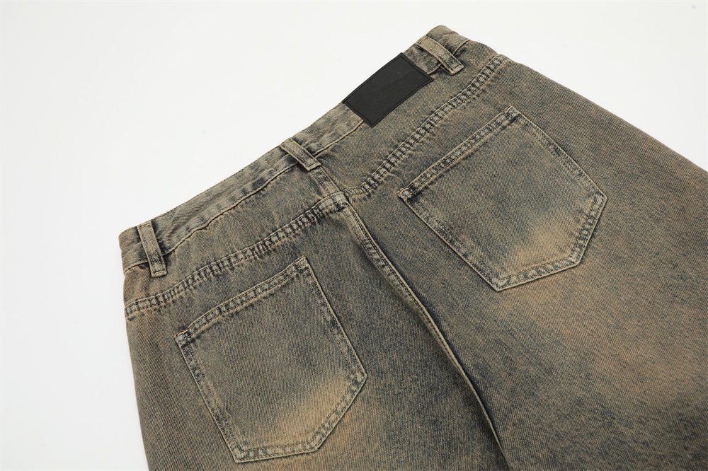 Washed Jeans Punk Fashion Brand Men Washed Jeans Punk Fashion Brand Men