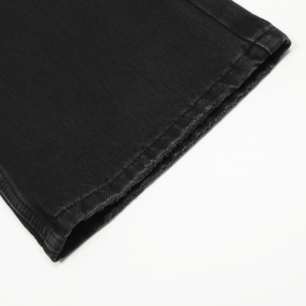 Washed Black Straight Jeans For Men Washed Black Straight Jeans For Men