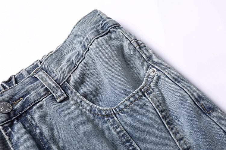 Washed Bright White Loose Jeans Men Washed Bright White Loose Jeans Men