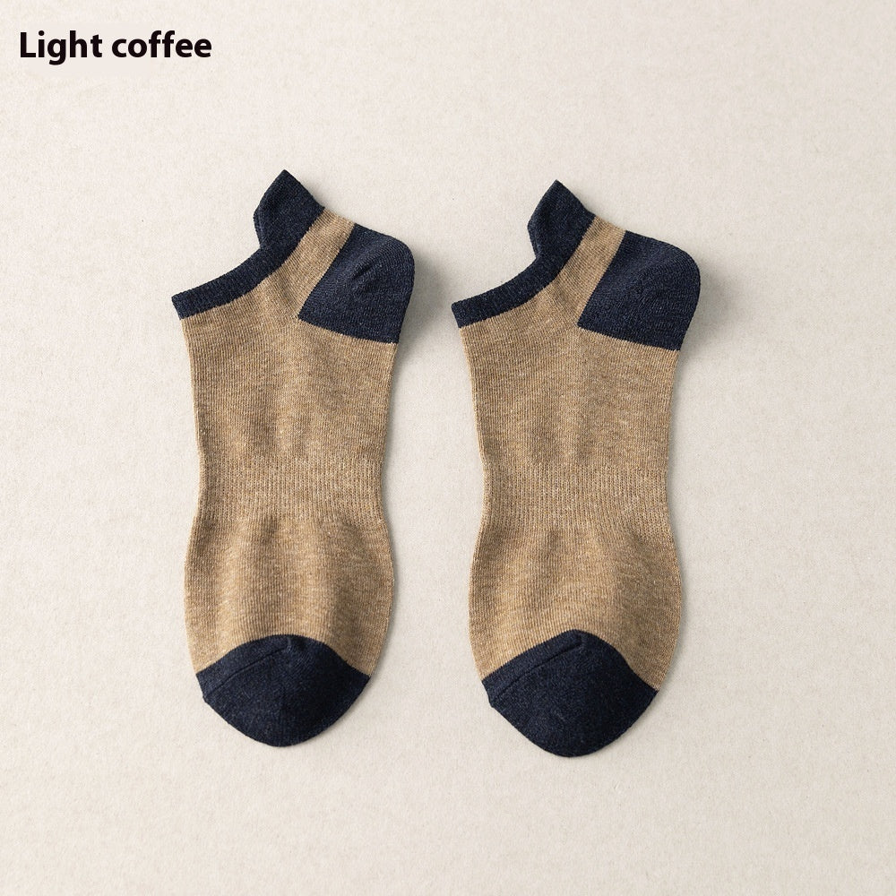 Combed Cotton Bottom Sweat-absorbing Deodorant Anti-ankle Socks Low-cut Men's Retro Waist Combed Cotton Bottom Sweat-absorbing Deodorant Anti-ankle Socks Low-cut Men's Retro Waist