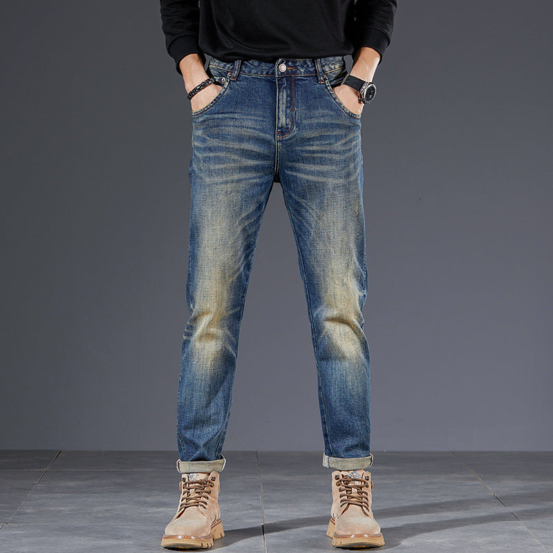 Nostalgic Washed Men's Trousers Retro Trendy Pencil Pants Nostalgic Washed Men's Trousers Retro Trendy Pencil Pants