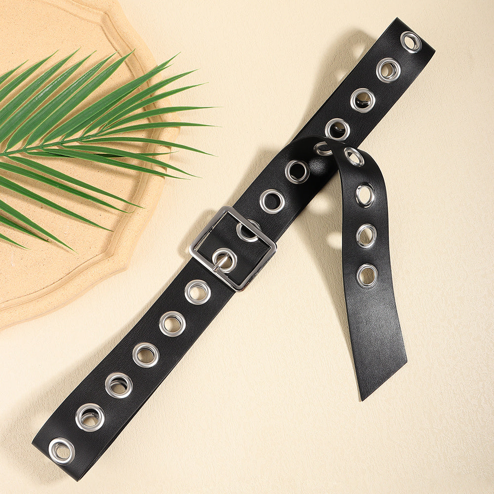 Men And Women Fashion Hollow Belt Personality Punk Style PU Soft Belt Jeans Hip Hop Accessories Men And Women Fashion Hollow Belt Personality Punk Style PU Soft Belt Jeans Hip Hop Accessories