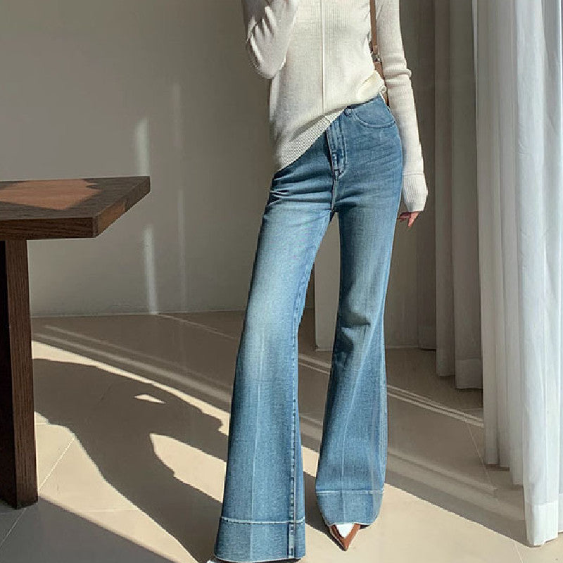 French Style Temperament Retro Washed Jeans For Women French Style Temperament Retro Washed Jeans For Women