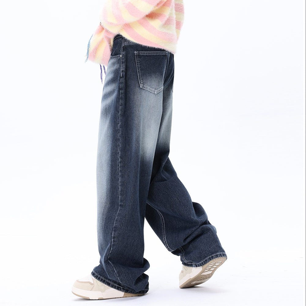 Hip Hop Rock Monkey Wash Wide Leg Jeans Men Hip Hop Rock Monkey Wash Wide Leg Jeans Men
